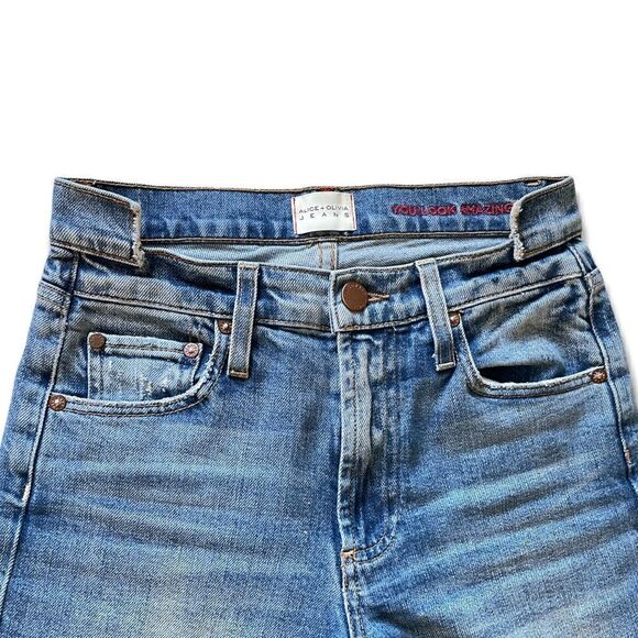 ALICE + OLIVIA Mid-Rise Straight Leg Jeans Size: US 24 - Picture 8 of 9